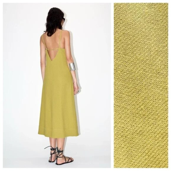 ZARA Linen Blend Dress ZW COLLECTION - NWT - Picture 3 of 13